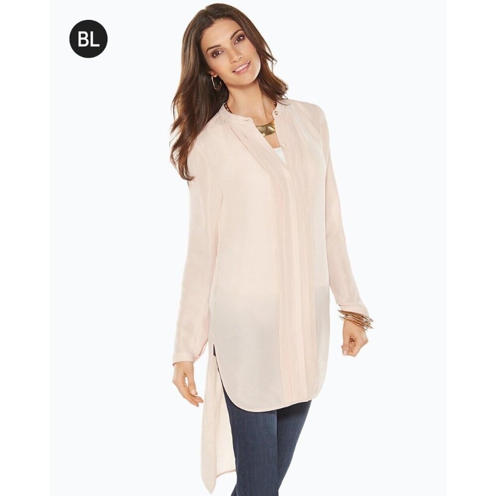 BLACK LABEL Pleated Front Long Shirt by Chico's‎